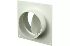 Round plastic wall plate with back draught shutter diameter: 150mm - AFV150
