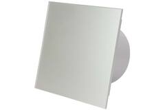 Bathroom extractor fan Ø 100 mm - front panel in satin silver glass