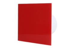 Bathroom extractor fan Ø 125 mm - front panel in red glass