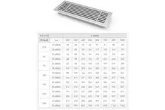 Bar grille for floor mounting with clamping springs - 200x50 mm