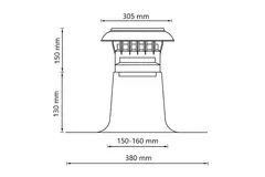 Ventilation roof slab with plastic cap Ø 150-160mm