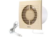 Bathroom extractor fan Ø 150 mm gold with pull cord and power plug - EE150WPG