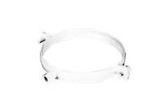 White bracket for pipe diameter 125 mm metal - RAL 9010