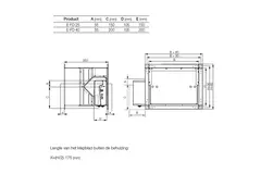 Fire damper rectangular manual operation - E-FD25 100x550 R