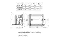 Fire damper rectangular servomotor 24V - E-FD40 1000x600 M24 S