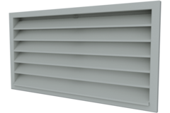 Exterior wall grille 700 x 300 steel with fixed vanes - blank uncoated