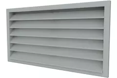 Exterior wall grille 700 x 500 steel with fixed vanes - mixed colour RAL 7001