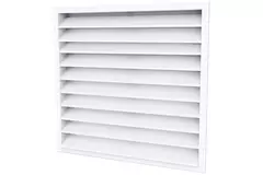 External wall grille 300 x 300 in steel, with fixed vanes - mixed colour RAL 9016