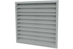 External wall grille 300 x 300 in steel, with fixed vanes - blank uncoated