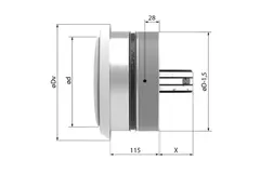 Fire damper round 100mm with ventilation valve - E-BFDC V EI120S D100
