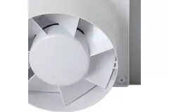 Bathroom extractor fan Ø 100 mm with pull cord and power plug - front panel in satin gold glass