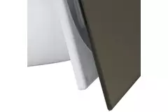 Bathroom extractor fan Ø 100 mm with pull cord and power plug - front panel in satin gold glass
