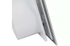 Bathroom extractor fan Ø 100 mm with pull cord and power plug - front panel in satin silver glass
