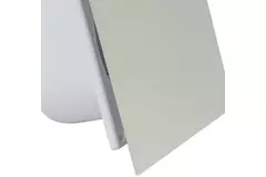 Bathroom extractor fan Ø 100 mm with pull cord and power plug - front panel in satin silver glass