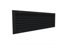 Non see-through 200 x 150 transfer grille, aluminium, with counter-frame and threaded holes - mixed colour RAL 9005