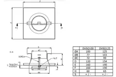 Ventilation valve supply metal square Ø125 mm white with friction springs - DVSQ-P125