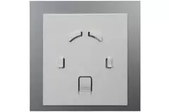 Bathroom extractor fan Ø 100 mm with pull cord and power plug - front panel in satin gold glass