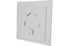 Bathroom extractor fan Ø 125 mm with pull cord and power plug - front panel in glossy white plastic