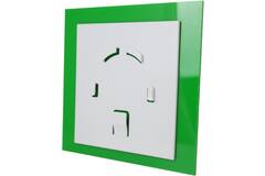 Bathroom extractor fan Ø 100 mm with delayed start and timer - front panel in green plastic