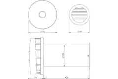 Insulated exterior wall duct for natural ventilation diameter 100 mm – SPK2-100