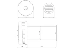 Insulated exterior wall duct for natural ventilation diameter 125 mm – SPK2-125