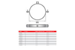 Metal bracket, 125 mm diameter, with rubber (shipping included)