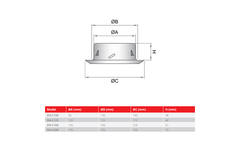 Stainless steel ventilation valve 100mm exhaust and supply with friction springs - DVI-C100