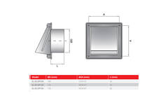 Stainless steel front grille 100mm with high inlet non-return damper - EL-SS-BD100 SS