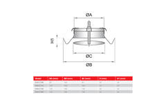 Ventilation valve 160mm inlet and outlet with friction springs - DAV-C160