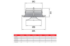Ventilation exhaust valve 200mm metal - E-DVS200 RAL9010