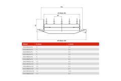 Duct grille double adjustable 825x75mm for duct 160 to 400mm - DGS-DB825x75