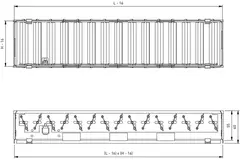 Volume control valve for ventilation grille - 525x75