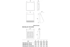 Decentralized WTW HRU wall Ø150 with remote control - 60 m³/h - HRU-WALL-RC-150-60-PEG