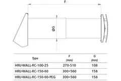 Decentralized WTW HRU wall Ø150 with remote control - 60 m³/h - HRU-WALL-RC-150-60-PEG