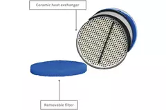 Europlast decentralised MVHR unit 100 mm with pull cord and plug