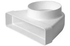 Rectangular plastic vertical 90° bend Ø 100mm - 220 x 90mm KLD29-100