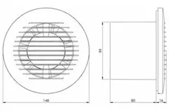 Bathroom extractor fan round Ø 100 mm white - basic EA100
