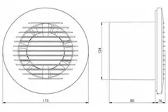 Bathroom extractor fan round Ø 125 mm anthracite - basic EA125A