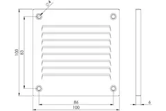 Metal grille 100x100mm zinc - MR1010Zn