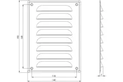 Metal ventilation grille rectangular 140x190 mm copper - MR1419Cu