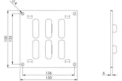 Adjustable metal slot diffuser 150x150 black - MR1515RM - RAL9005