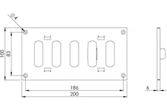 Adjustable metal slot diffuser 200x100 white - MR2010R - RAL9016