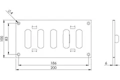 Adjustable metal slot diffuser 200x100 black - MR2010RM - RAL9005