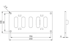 Adjustable metal slot diffuser 200x100 galvinized - MR2010RZn