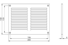 Metal grille 200x150mm black - MR2015M