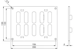 Adjustable metal slot diffuser 200x150 white - MR2015R - RAL9016