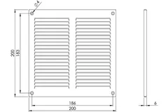 Metal grille 200x200mm galvanised - MR2020Zn