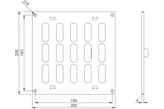 Adjustable metal slot diffuser 200x200 galvinized - MR2020RZn