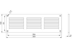 Metal ventilation grille rectangular 300x100 zinc - MR3010ZN