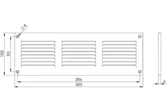Metal grille 300x100mm grey - MR3010P